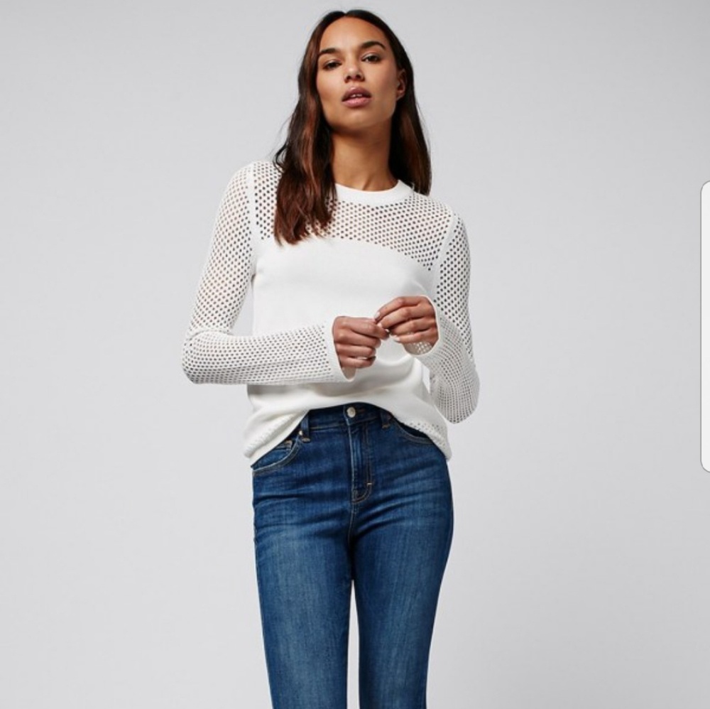 Topshop pointelle panel sweater